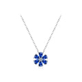 925 Sterling Silver Sparkling Lucky Flower Pendant Necklace for Women Luxury Drop Zirconia Female Wedding Fine Jewelry