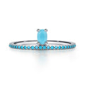 100% 925 Sterling Silver Classic Exquisite Circle Turquoise Charm Stackable Finger Ring For Women Trendy Fine Jewelry