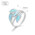 Olive Branch Give the Mother Gift 925 Sterling Silver Natural Gemstones Larimar Ring for Women Simple Female Jewelry Dating