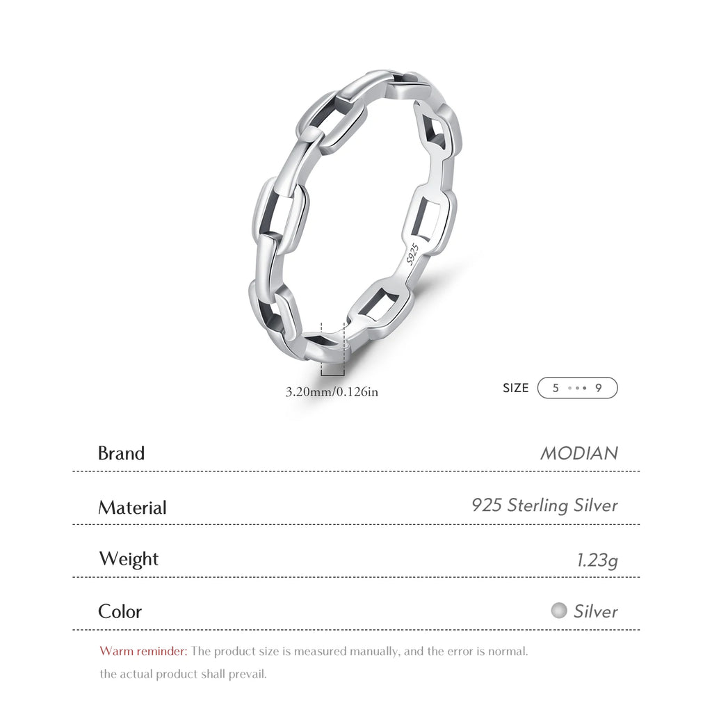 925 Sterling Silver Daily Retro Lock Eternity Bands Rings Vintage Stackable Party Fine Jewelry For Women Accessories