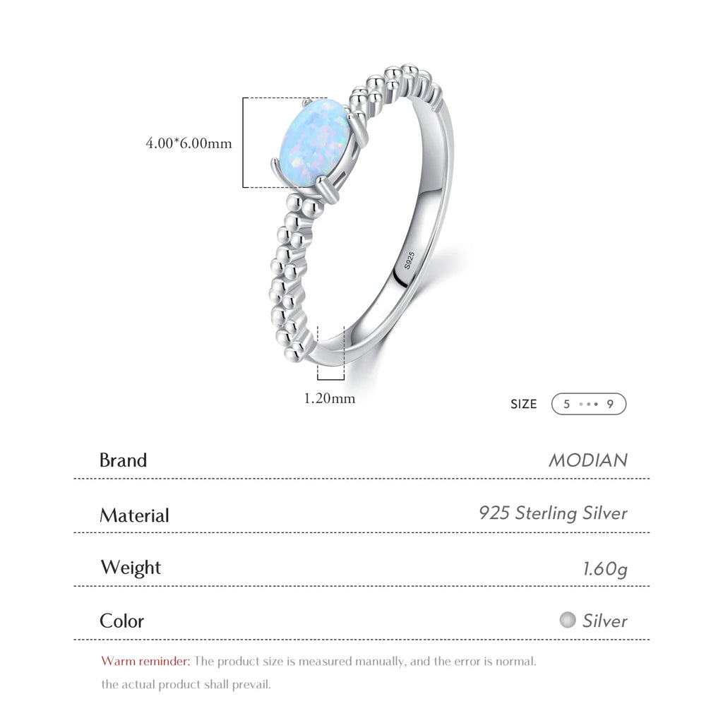 Genuine 925 Sterling Silver Natural Oval Opals Original Design Finger Rings For Women Fashion Fine Jewelry Accessories