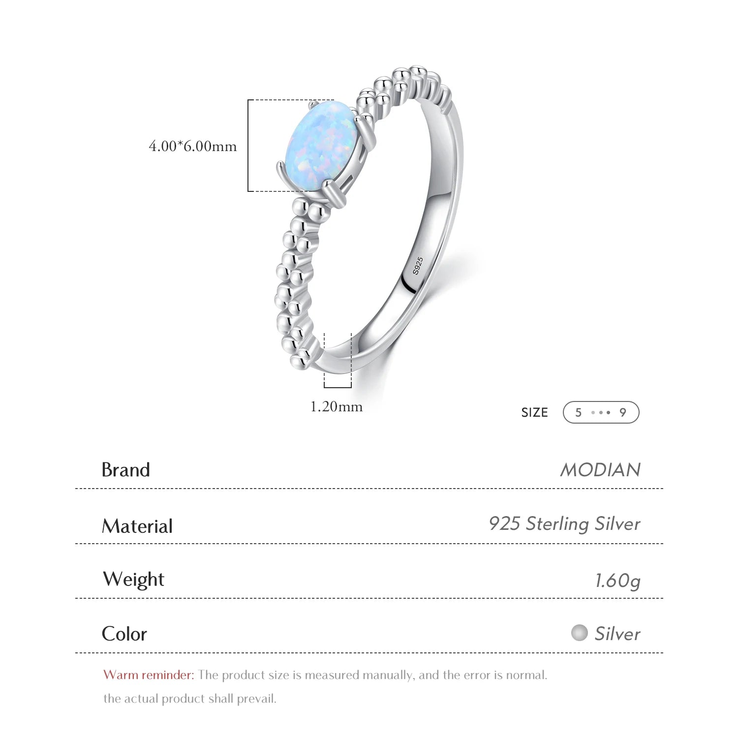 Genuine 925 Sterling Silver Natural Oval Opals Original Design Finger Rings For Women Fashion Fine Jewelry Accessories
