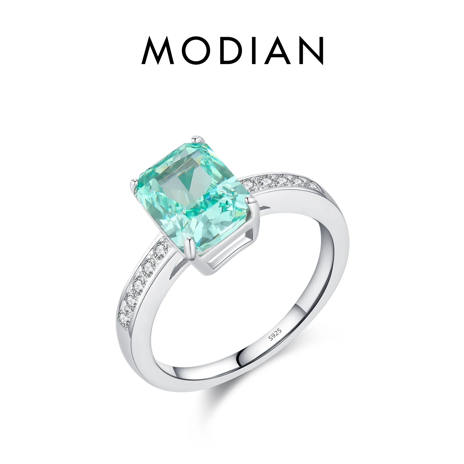 925 Sterling Silver Paraiba Color Crushed Ice Cut Cubic Zirconia Luxury Classic Cocktail Rings For Women Jewelry