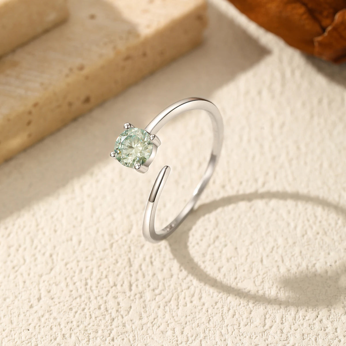 D Color Green Moissanite Free Size Ring 925 Sterling Silver Polishing Line Lab Diamond Finger Ring For Women Fine Jewelry