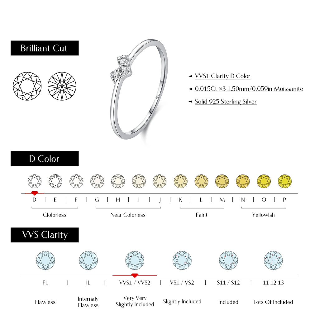 D Color Moissanite Stackable Ring 925 Sterling Silver Thin Minimalist Promise Finger Ring Fine Jewelry For Women Gift