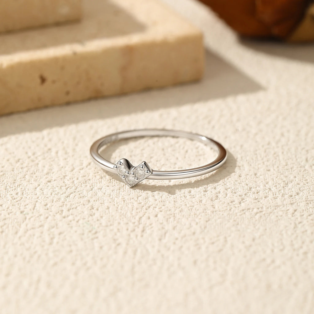 D Color Moissanite Stackable Ring 925 Sterling Silver Thin Minimalist Promise Finger Ring Fine Jewelry For Women Gift