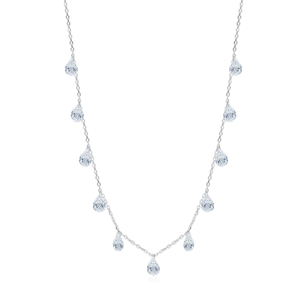 925 Sterling Silver Stackable Clavicle Chokers Necklace Sparkling Zircon Neck Chain for Women Fine Jewelry