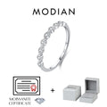 D Color Moissanite 925 Sterling Silver Light Luxury High-end Geometric Eternity Rings for Women Fine Jewelry Accessories