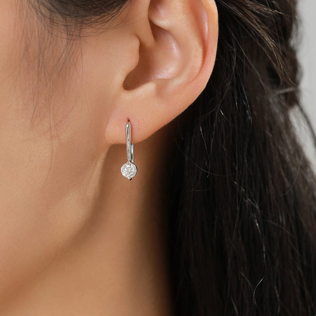 Sparkling D Color Moissanite Drop Earrings 925 Sterling Silver Classic Geometric Dangle Earrings For Women Fine Jewelry