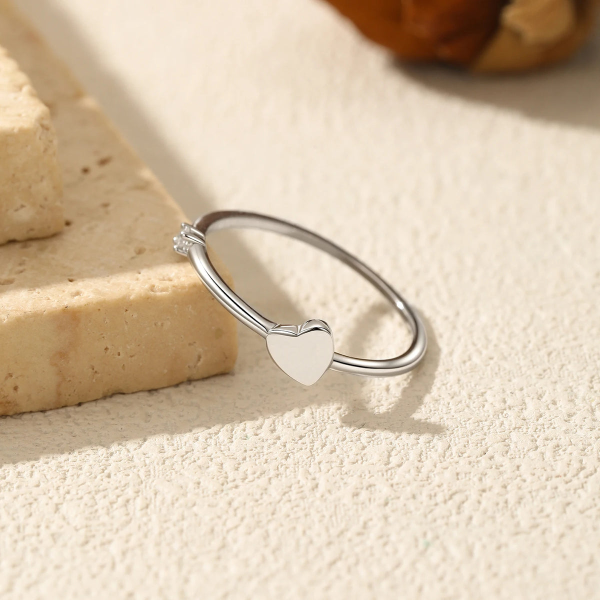 D Color Moissanite Stackable Ring 925 Sterling Silver Heart Lab Diamond Thin Elegant Love Finger Rings For Women Jewelry