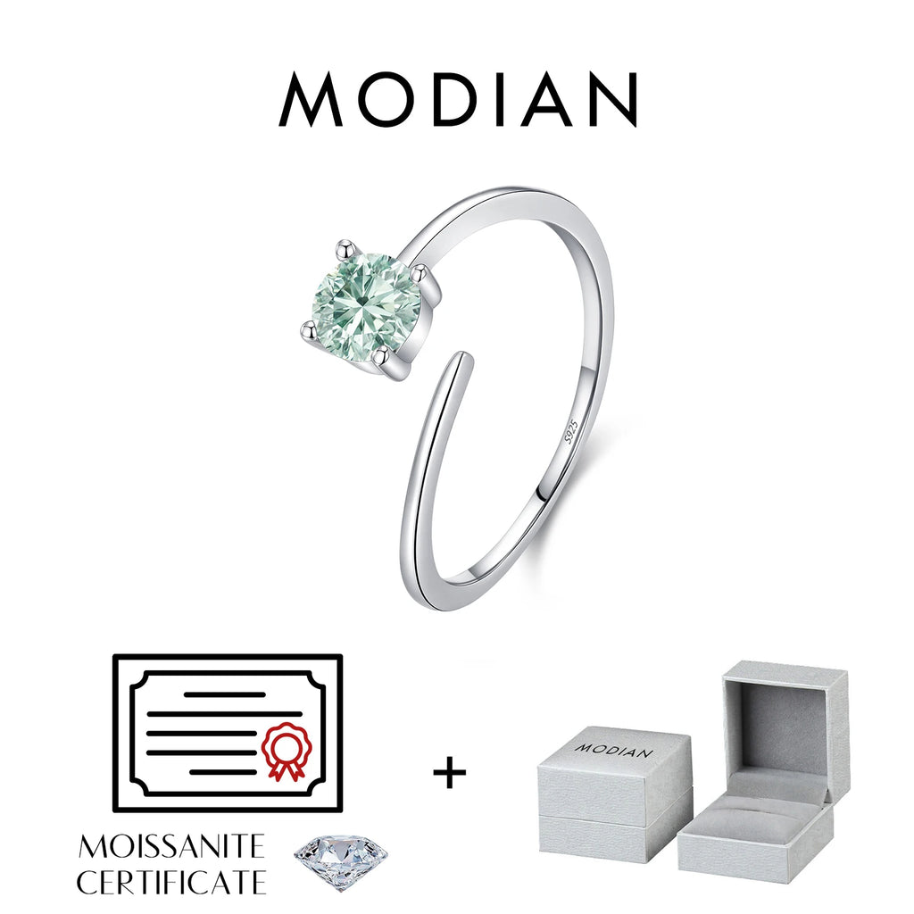 D Color Green Moissanite Free Size Ring 925 Sterling Silver Polishing Line Lab Diamond Finger Ring For Women Fine Jewelry