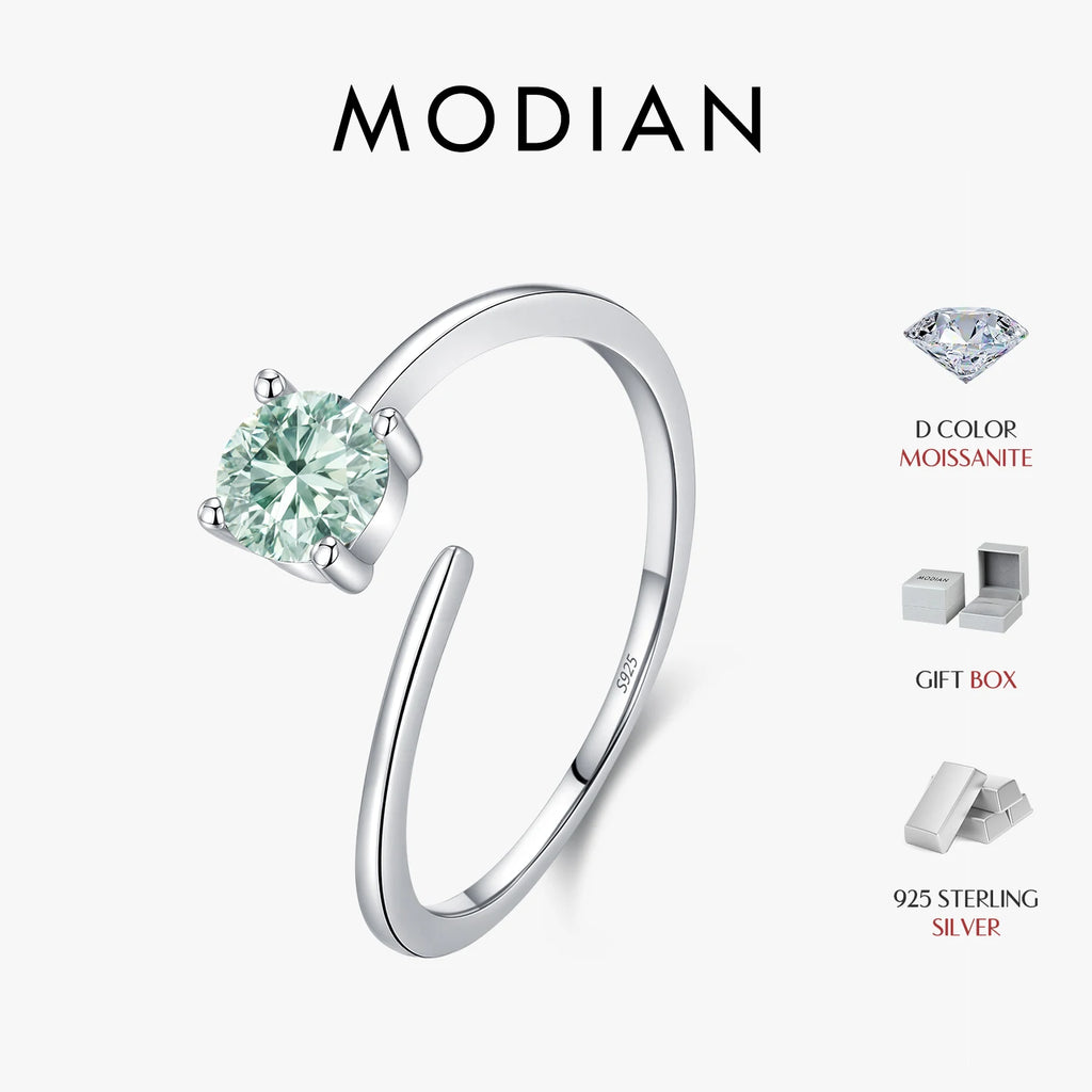 D Color Green Moissanite Free Size Ring 925 Sterling Silver Polishing Line Lab Diamond Finger Ring For Women Fine Jewelry