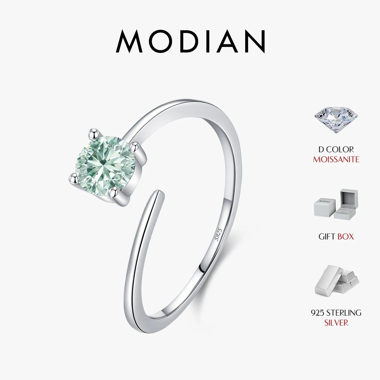 D Color Green Moissanite Free Size Ring 925 Sterling Silver Polishing Line Lab Diamond Finger Ring For Women Fine Jewelry