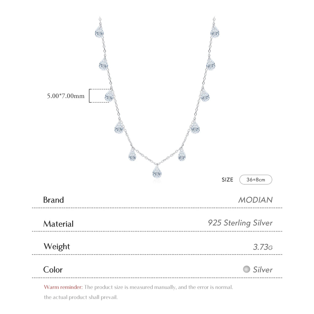 925 Sterling Silver Stackable Clavicle Chokers Necklace Sparkling Zircon Neck Chain for Women Fine Jewelry