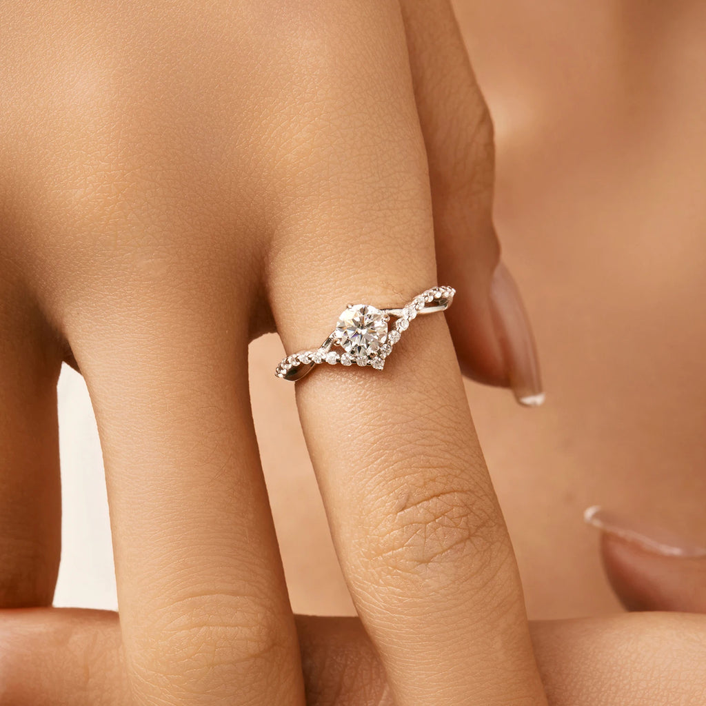 Crown D Color Moissanite Ring Delicate Lab Diamond Ring 925 Sterling Silver For Women Wedding Engagement Jewelry