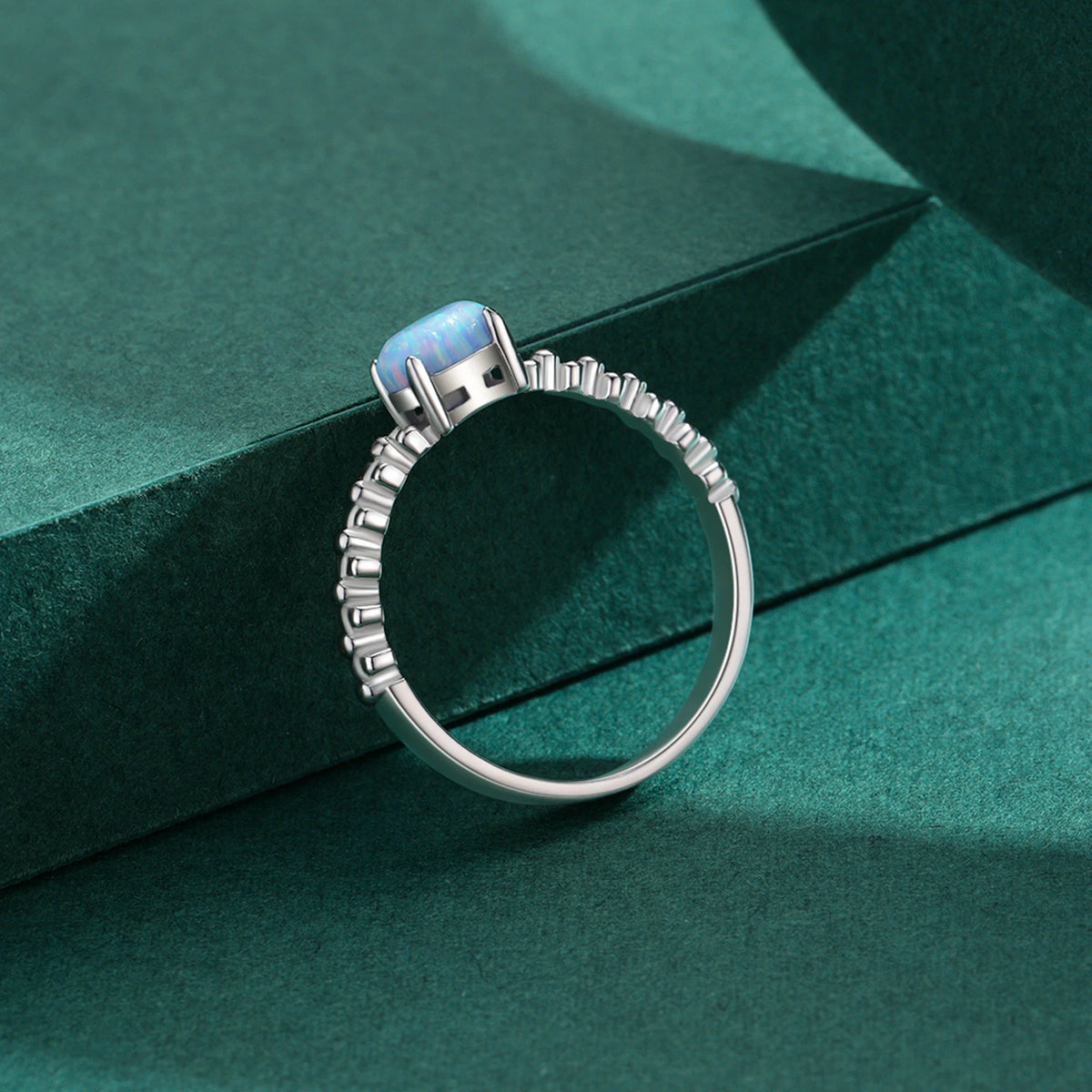 Genuine 925 Sterling Silver Natural Oval Opals Original Design Finger Rings For Women Fashion Fine Jewelry Accessories