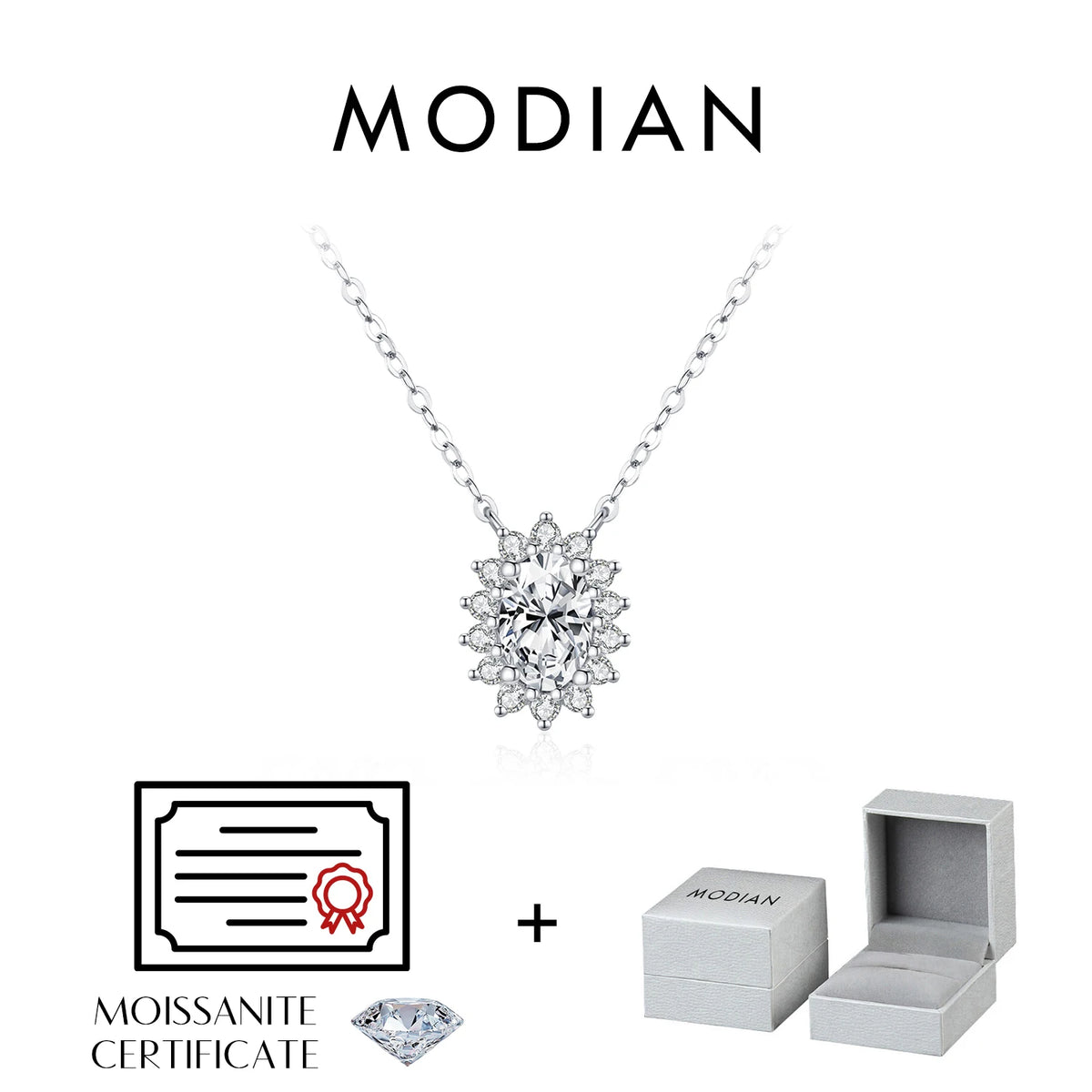 6 Styles D Color Geometric Moissanite Necklaces 925 Sterling Silver Dazzling Pendant Necklace For Women Fine Jewelry