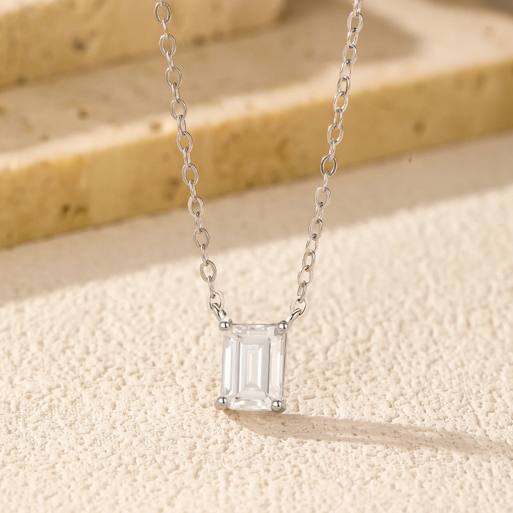 6 Styles D Color Geometric Moissanite Necklaces 925 Sterling Silver Dazzling Pendant Necklace For Women Fine Jewelry