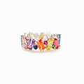 Huitan Irregualr Design Colorful CZ Women Rings Gold Color/Silver Color Geometric CZ Rainbow Rings Luxury Trendy Jewelry