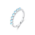 925 Sterling Silver Exquisite Round Moonstone Ring Stackable Crystal Ring For Women Birthday Gift Fine Jewelry