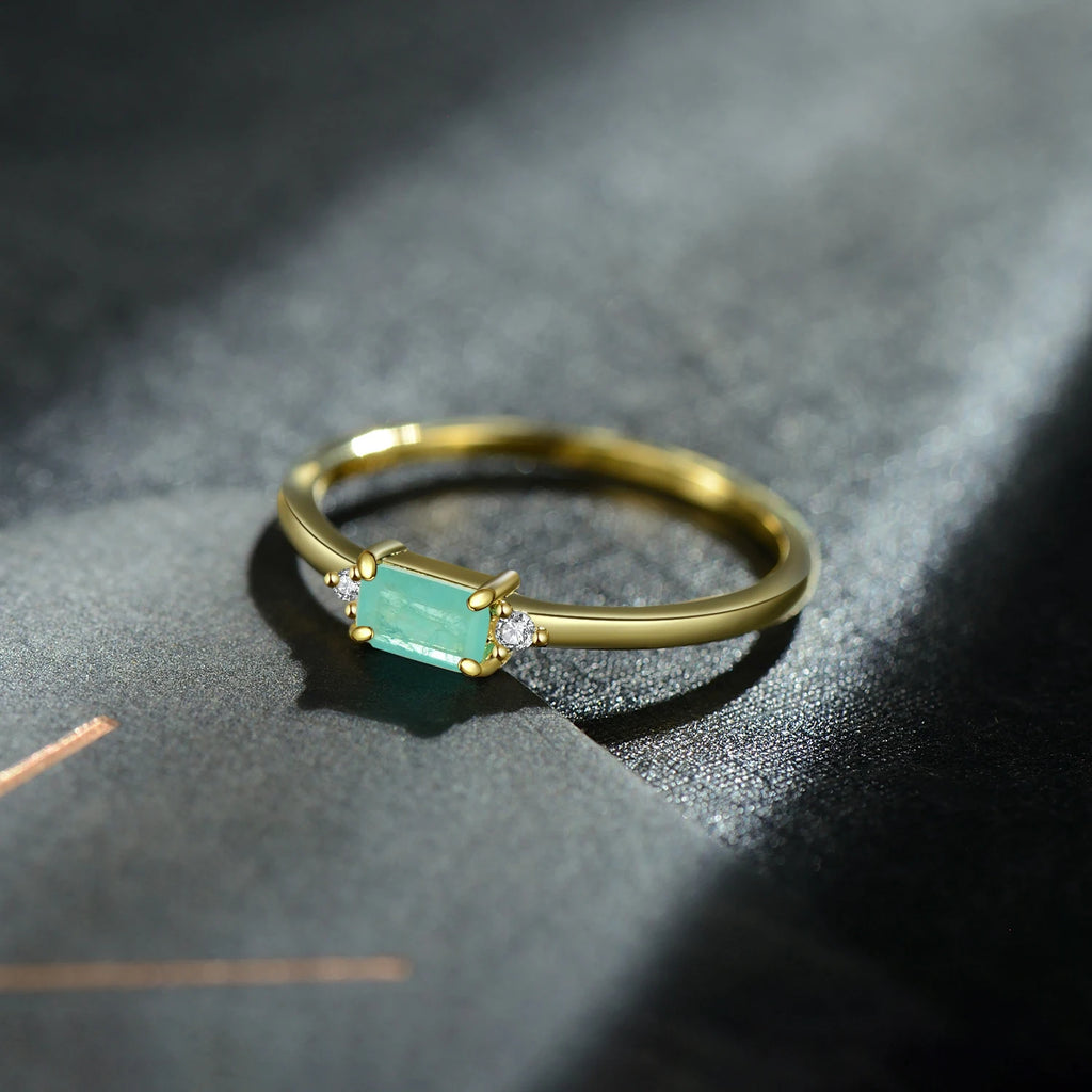 Charm Luxury Real 925 Stelring Silver Green Tourmaline Fashion Finger Rings For Women Fine Jewelry Accessories New Bijoux