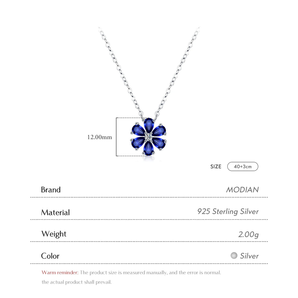 925 Sterling Silver Sparkling Lucky Flower Pendant Necklace for Women Luxury Drop Zirconia Female Wedding Fine Jewelry