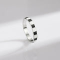 925 Sterling Silver Minimalist Black And White Grid Enamel Trendy Ring For Women Unique Original Design Ring Fine Jewelry