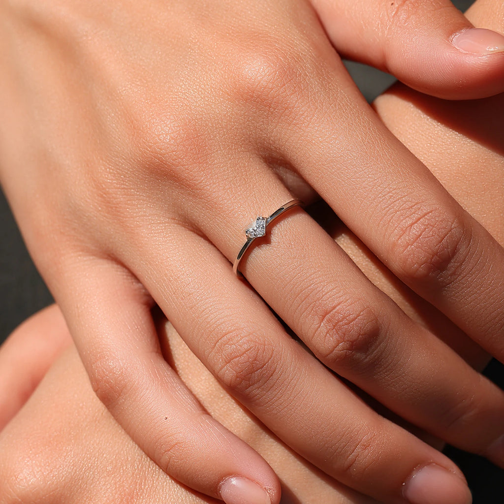 D Color Moissanite Stackable Ring 925 Sterling Silver Thin Minimalist Promise Finger Ring Fine Jewelry For Women Gift