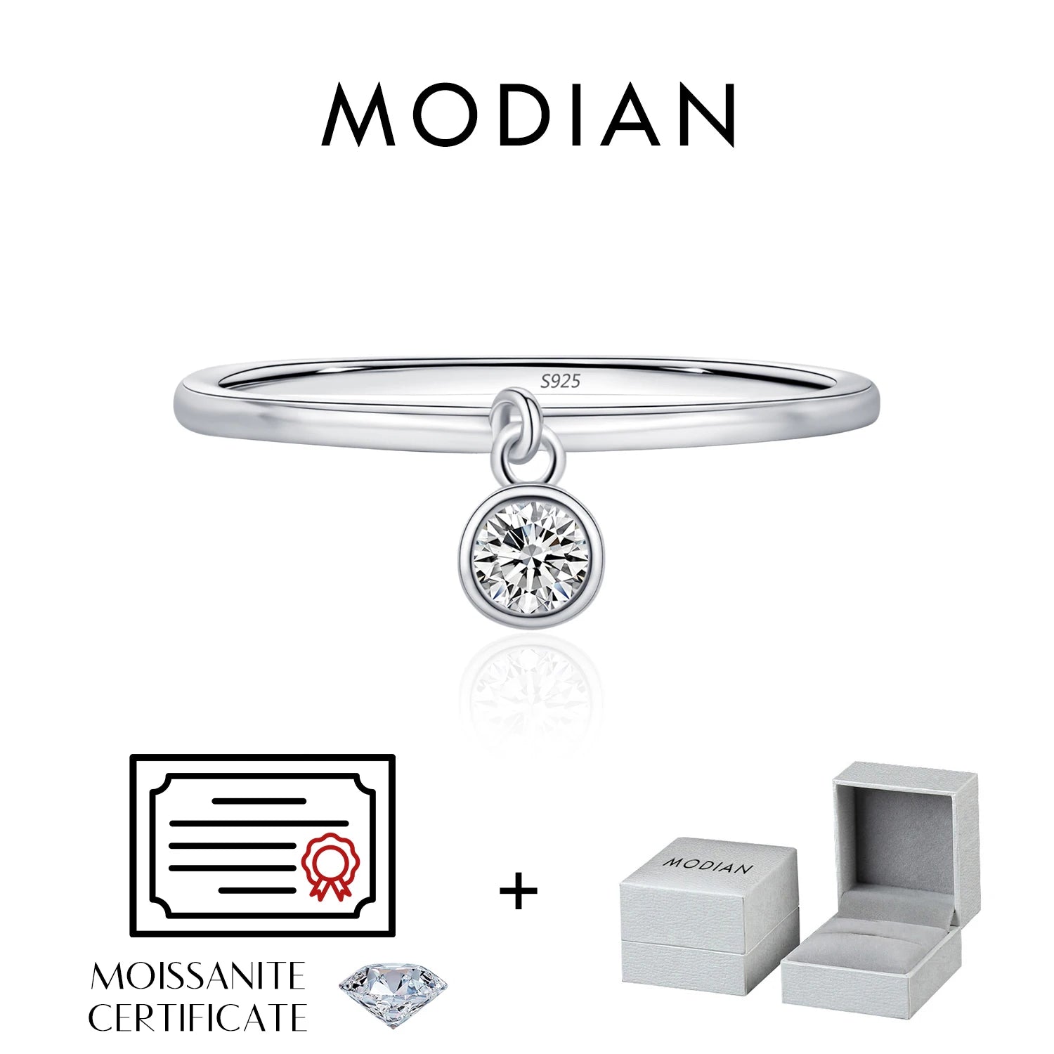 D Color Round Moissanite Ring 925 Sterling Silver Small Charms Sparkling Finger Rings For Women Wedding Jewelry Gift