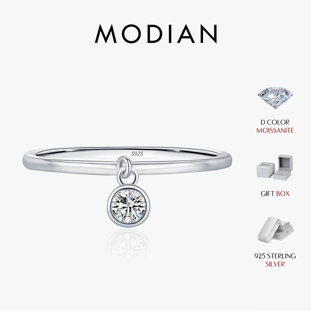 D Color Round Moissanite Ring 925 Sterling Silver Small Charms Sparkling Finger Rings For Women Wedding Jewelry Gift