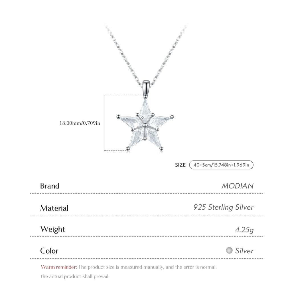 925 Sterling Silver Delicate Shinning Stars Necklace Clear Zirconia Stackable Pendant Necklaces For Women Fine Jewelry