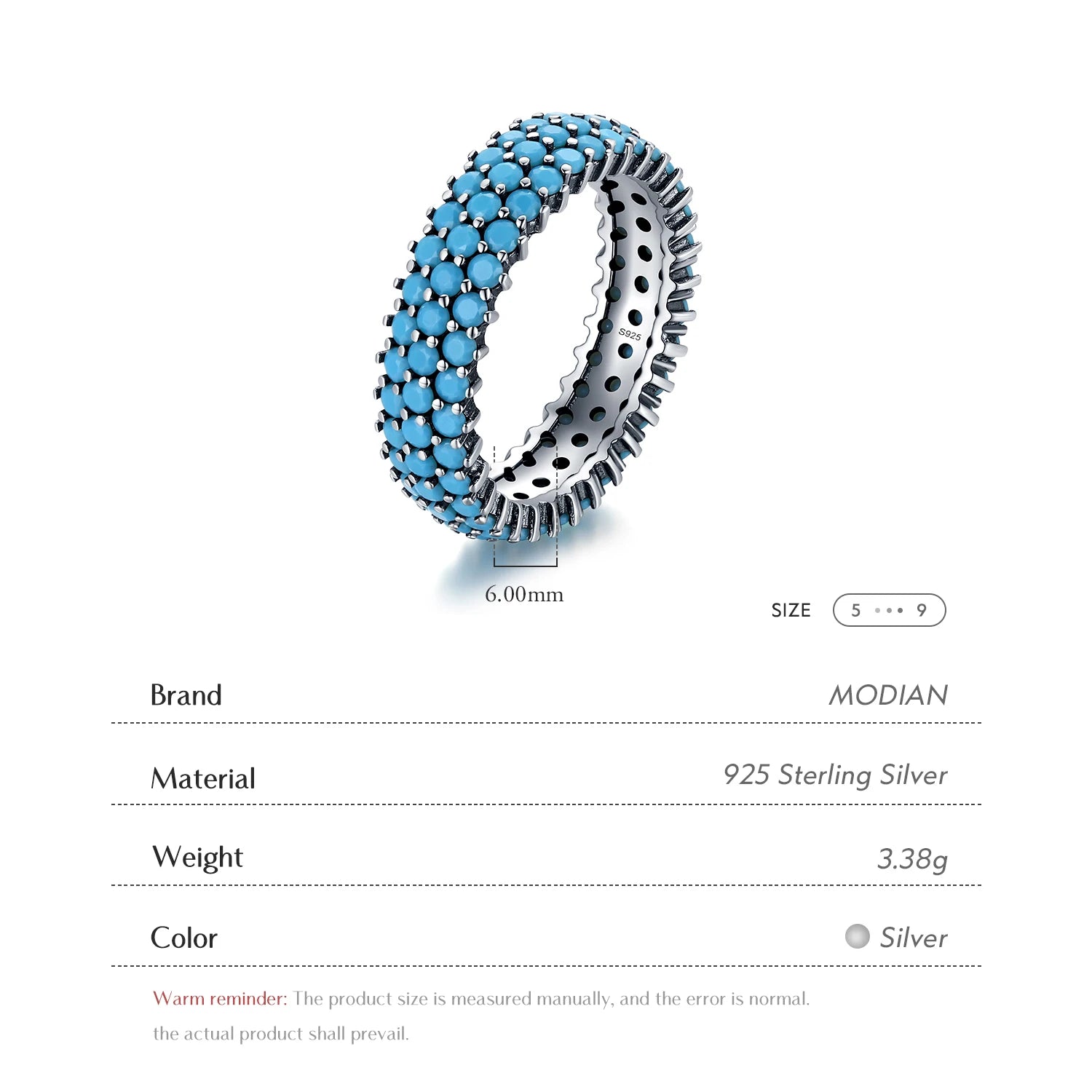 Genuine 925 Sterling Silver Luxury Turquoise Finger Rings For Women Vintage Retro Bohemian Style Rings Fine Jewelry Anel