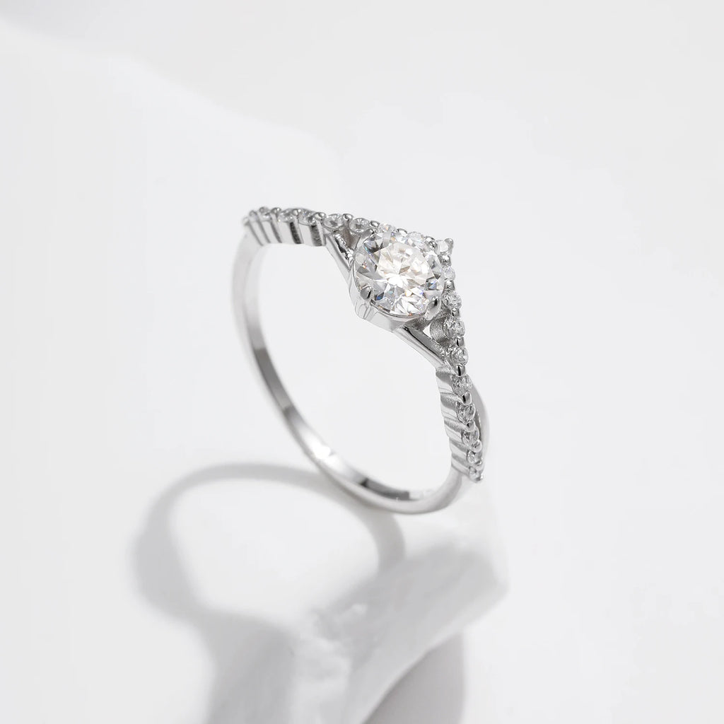 Crown D Color Moissanite Ring Delicate Lab Diamond Ring 925 Sterling Silver For Women Wedding Engagement Jewelry
