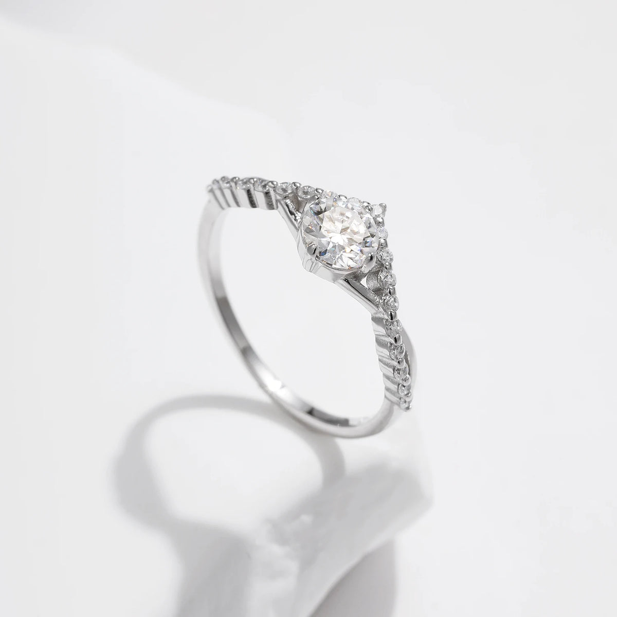 Crown D Color Moissanite Ring Delicate Lab Diamond Ring 925 Sterling Silver For Women Wedding Engagement Jewelry