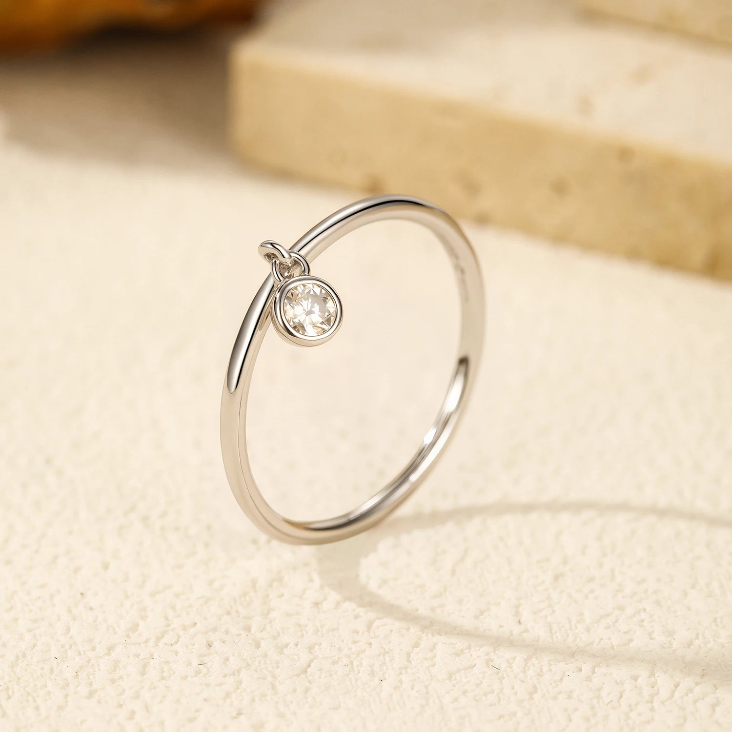D Color Round Moissanite Ring 925 Sterling Silver Small Charms Sparkling Finger Rings For Women Wedding Jewelry Gift