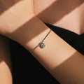 925 Sterling Silver Snake Chain Bracelet White Gold Sparkling Round CZ Charm Dainty Chain Bracelet for Women Jewelry