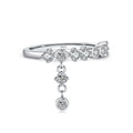 925 Sterling Silver High-Fashion Sparkling Round Zircon Charms Finger Rings For Women Party Fine Jewelry