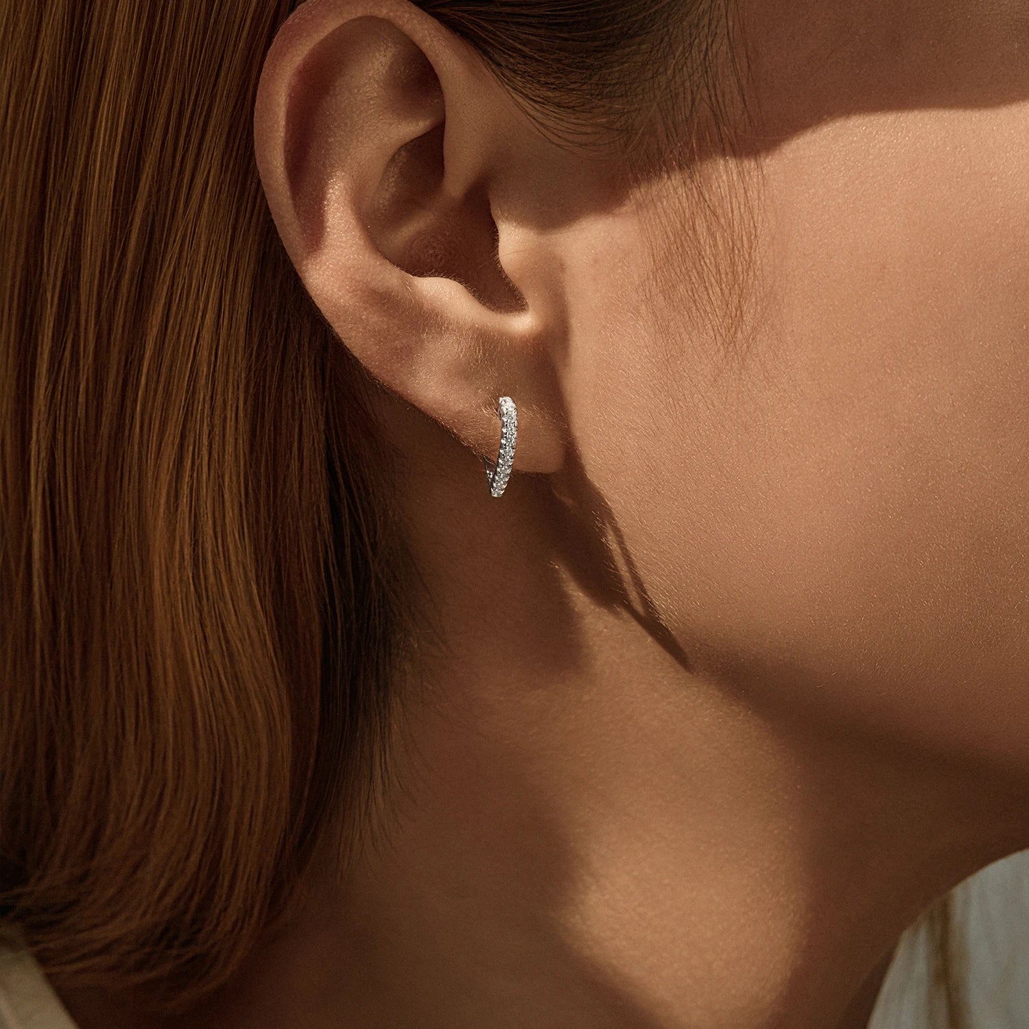 925 Sterling Silver Romantic Heart Design Ear Buckle D Color Moissanite Hoop Earrings For Women Dating Fine Jewelry