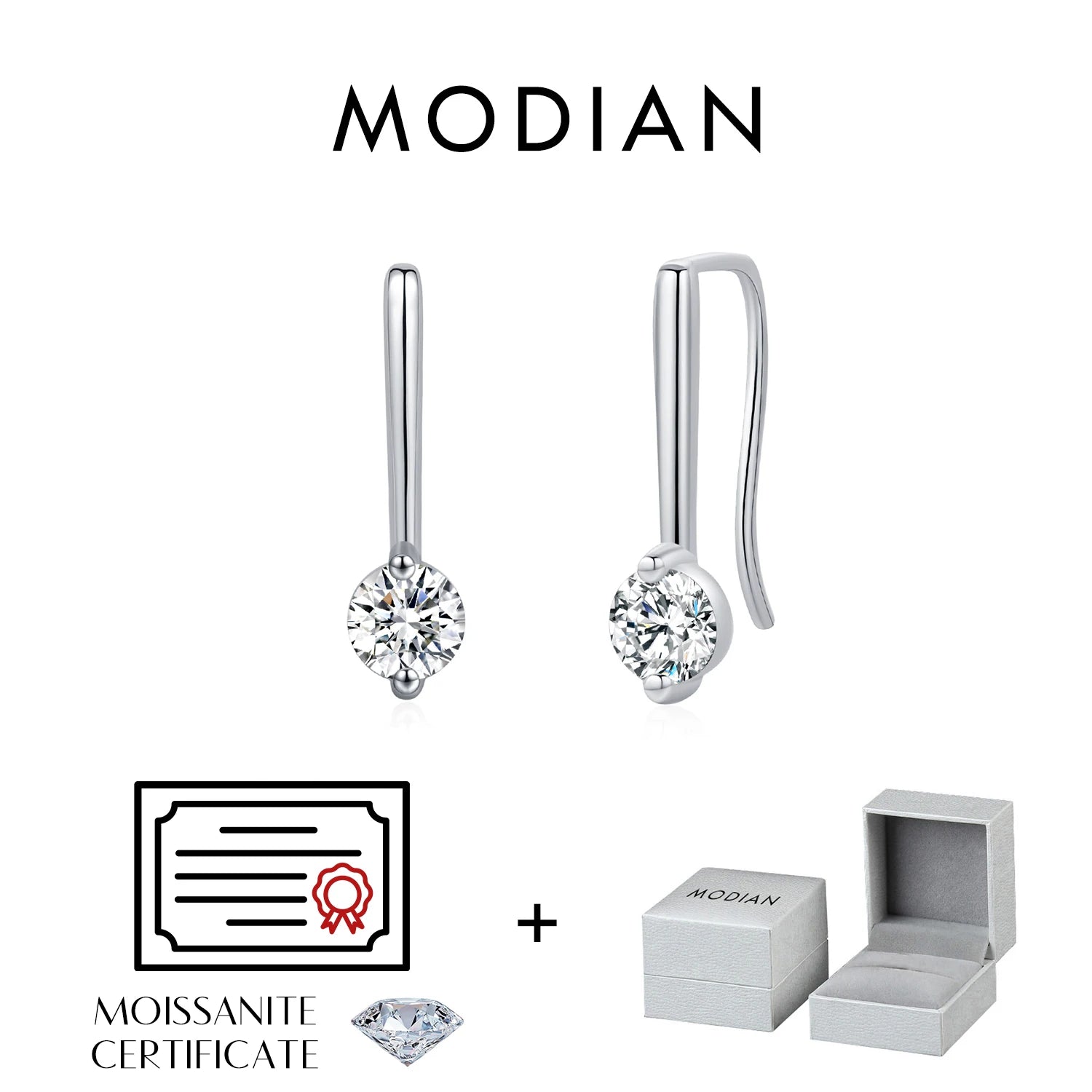 Sparkling D Color Moissanite Drop Earrings 925 Sterling Silver Classic Geometric Dangle Earrings For Women Fine Jewelry
