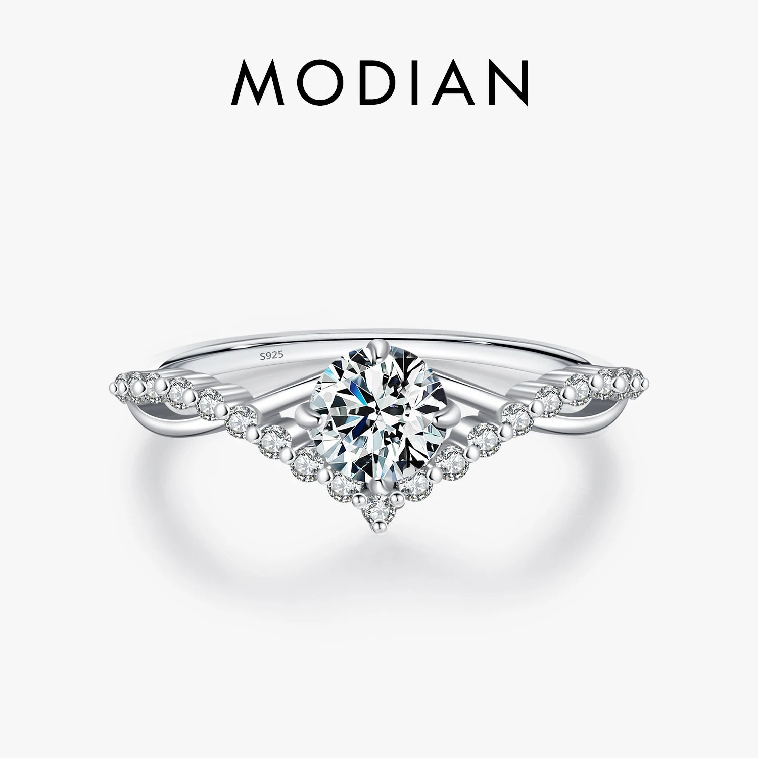 Crown D Color Moissanite Ring Delicate Lab Diamond Ring 925 Sterling Silver For Women Wedding Engagement Jewelry
