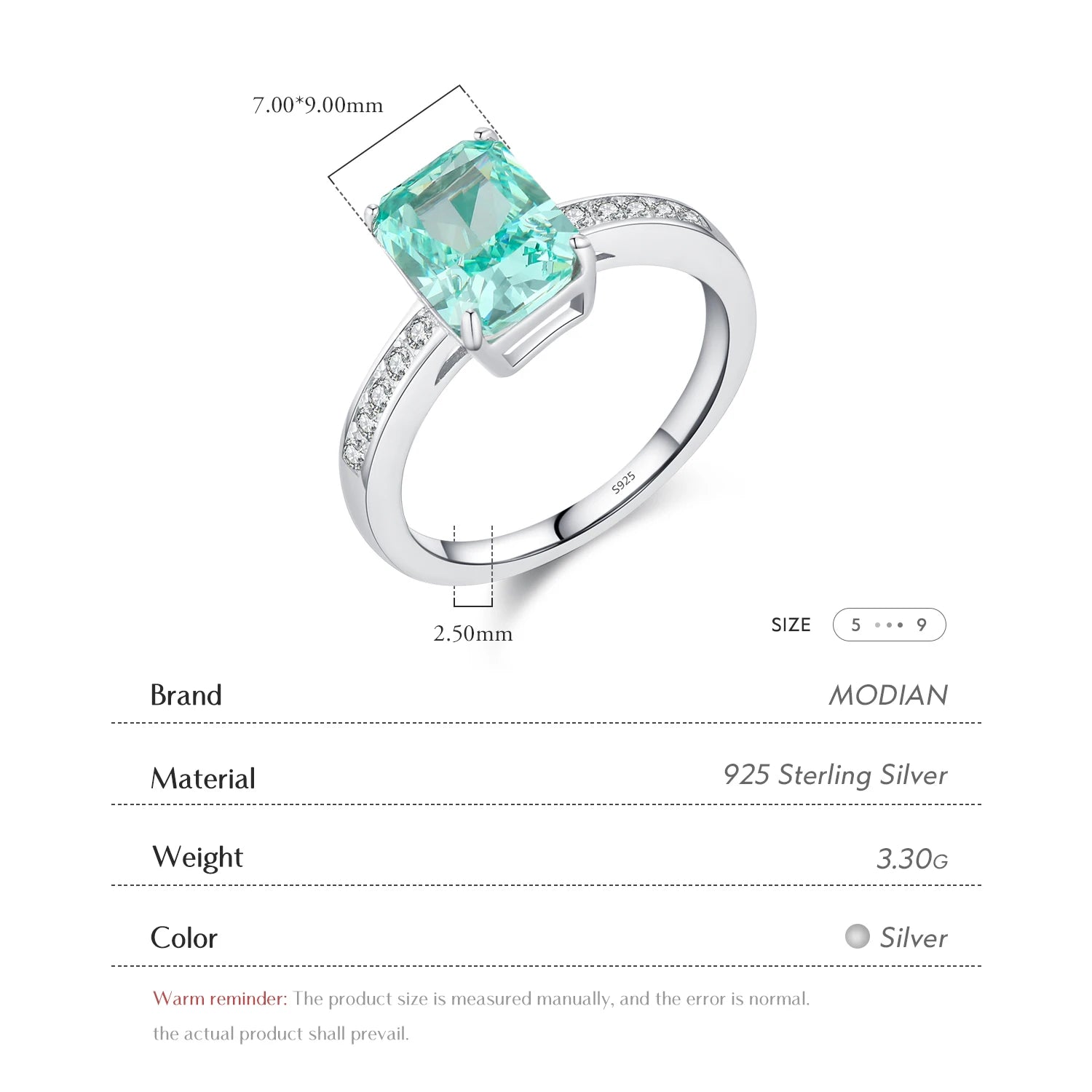 925 Sterling Silver Paraiba Color Crushed Ice Cut Cubic Zirconia Luxury Classic Cocktail Rings For Women Jewelry