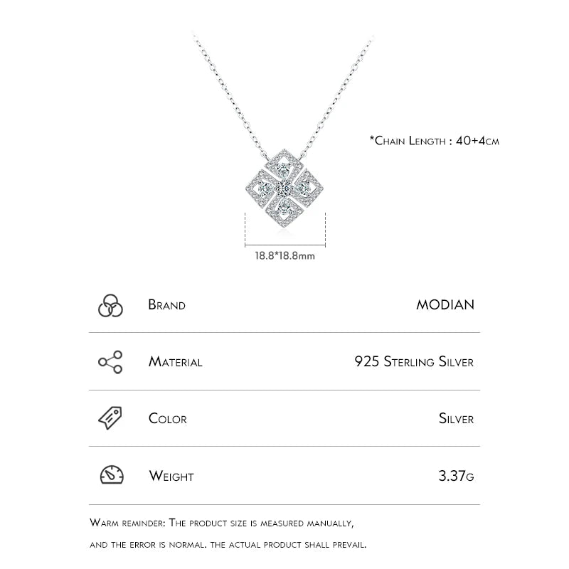 Classic Flower Water Drop 5A CZ Necklace 925 Sterling Silver Sparkling Luxury Pendant Necklace for Women Wedding Jewelry