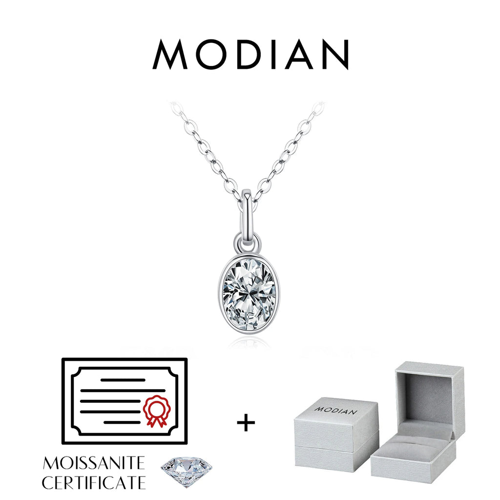 6 Styles D Color Geometric Moissanite Necklaces 925 Sterling Silver Dazzling Pendant Necklace For Women Fine Jewelry
