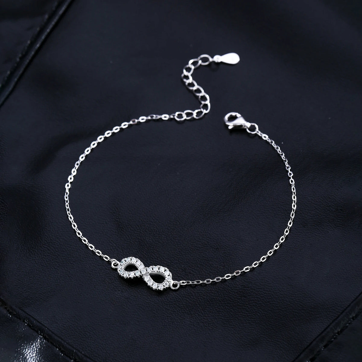 D Color Moissanite Lab Created Diamond Bracelet 925 Sterling Silver Romantic Exquisite Infinity Love For Women Jewelry