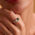 Custom Heart Birthstone Ring Elegant Women Personalized 2 Birthday Stone Anillos Couples Gold Color Jewelry Mothers Day Gifts