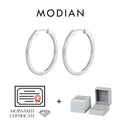D Color Moissanite Earring 925 Sterling Sliver White Gold Plated Big Hoop Earring for Women Wedding Party Jewelry