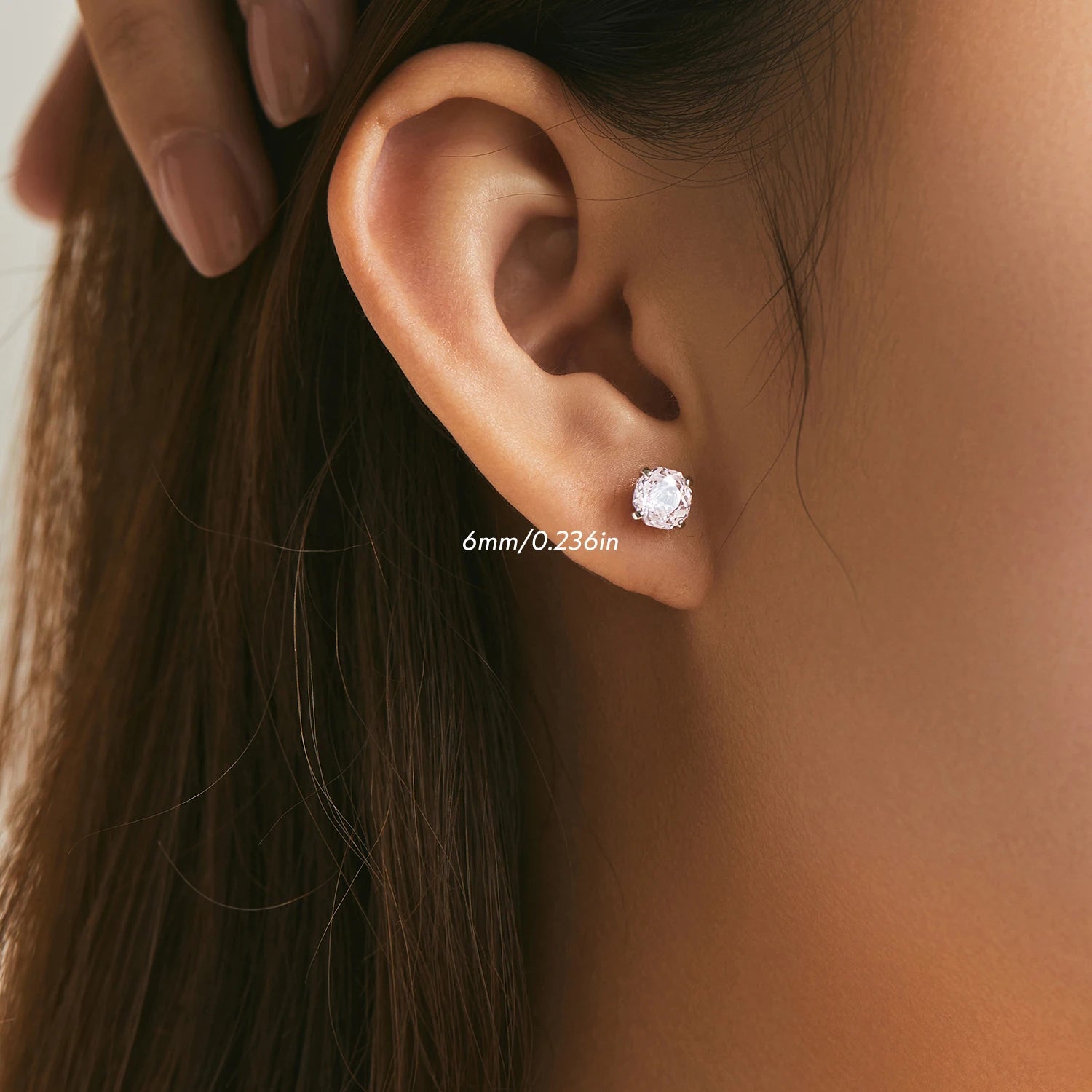 925 Sterling Silver Romantic Pink Rose Cut Sparkling Cubic Zirconia Stud Earrings For Women Party Trendy Jewelry