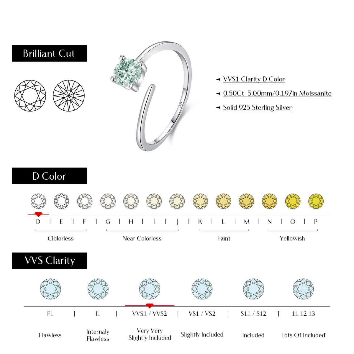 D Color Green Moissanite Free Size Ring 925 Sterling Silver Polishing Line Lab Diamond Finger Ring For Women Fine Jewelry