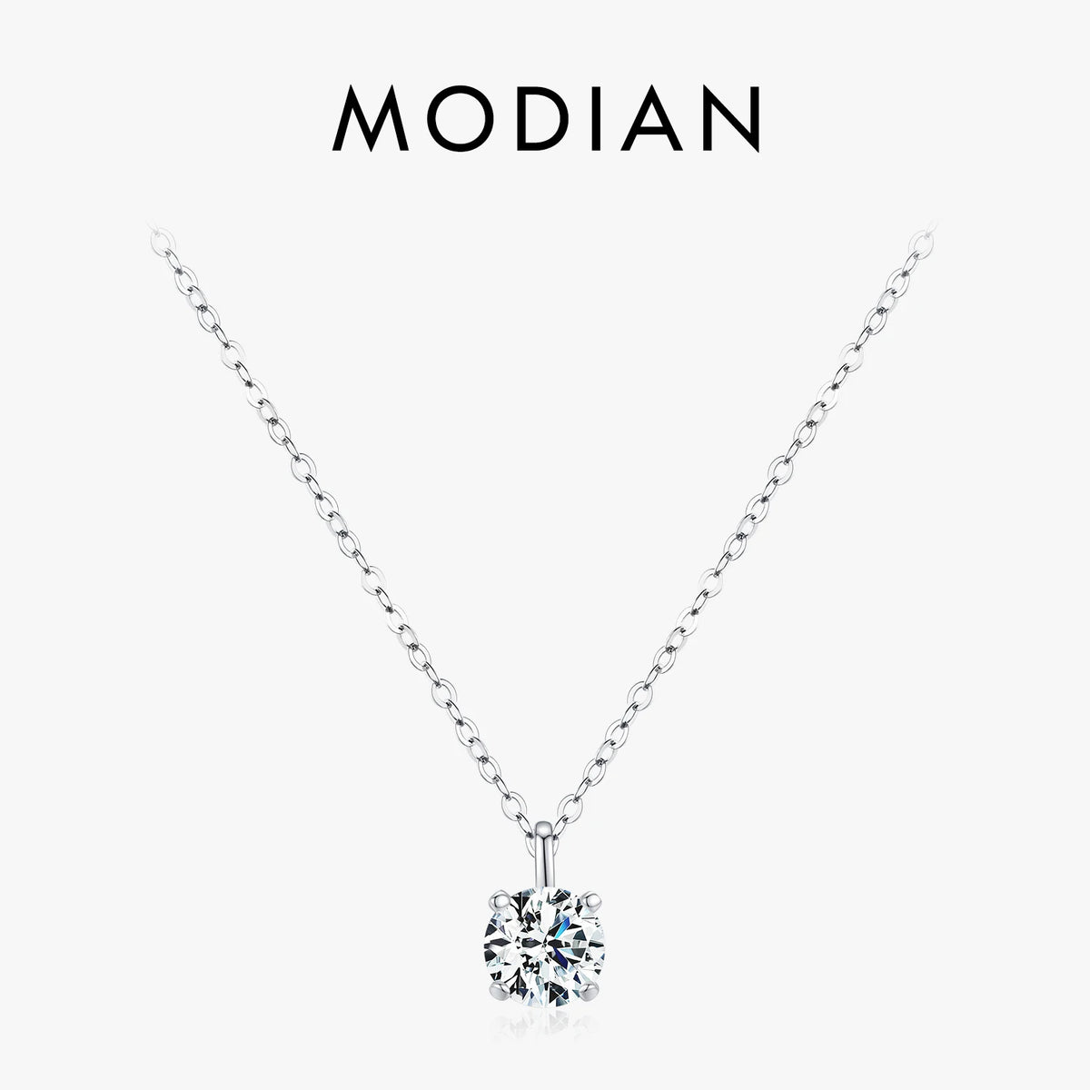 1CT Prong Setting Moissanite Necklace D color VVS1 Lab Diamond Pendant For Women 925 Sterling Silver Wedding Jewelry