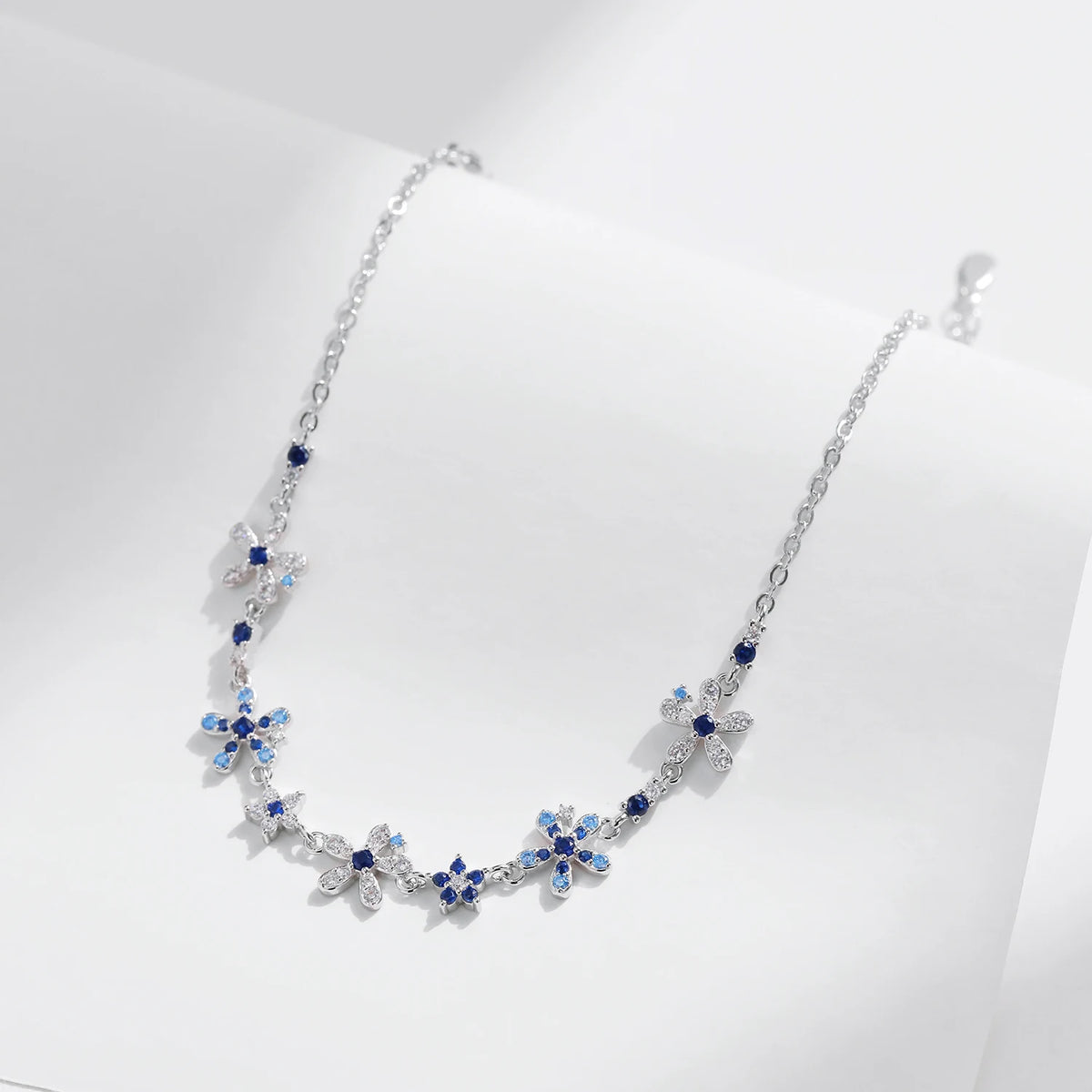 925 Sterling Silver Luxury Flowers Pave Setting CZ Brilliant Bracelets Fashion Daily Link Chain For Women Jewelry Gift